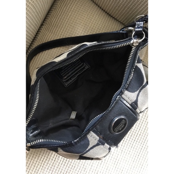 Coach Black & Grey Signature Stripe Demi Handbag - Picture 6 of 8